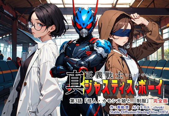 フルページ画像 | 真・正義戦士ジャスティス・ボーイ 完全版 第3巻 「怪人・カモシカ娘とJK制服」 by 真城のソフトハウス