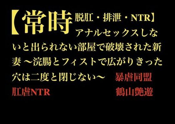 フルページ画像 | 【常時脱肛・排泄・NTR】アナルセックスしないと出られない部屋で破壊された新妻 〜浣腸とフィストで広がりきった穴は二度と閉じない〜 by 暴虐同盟